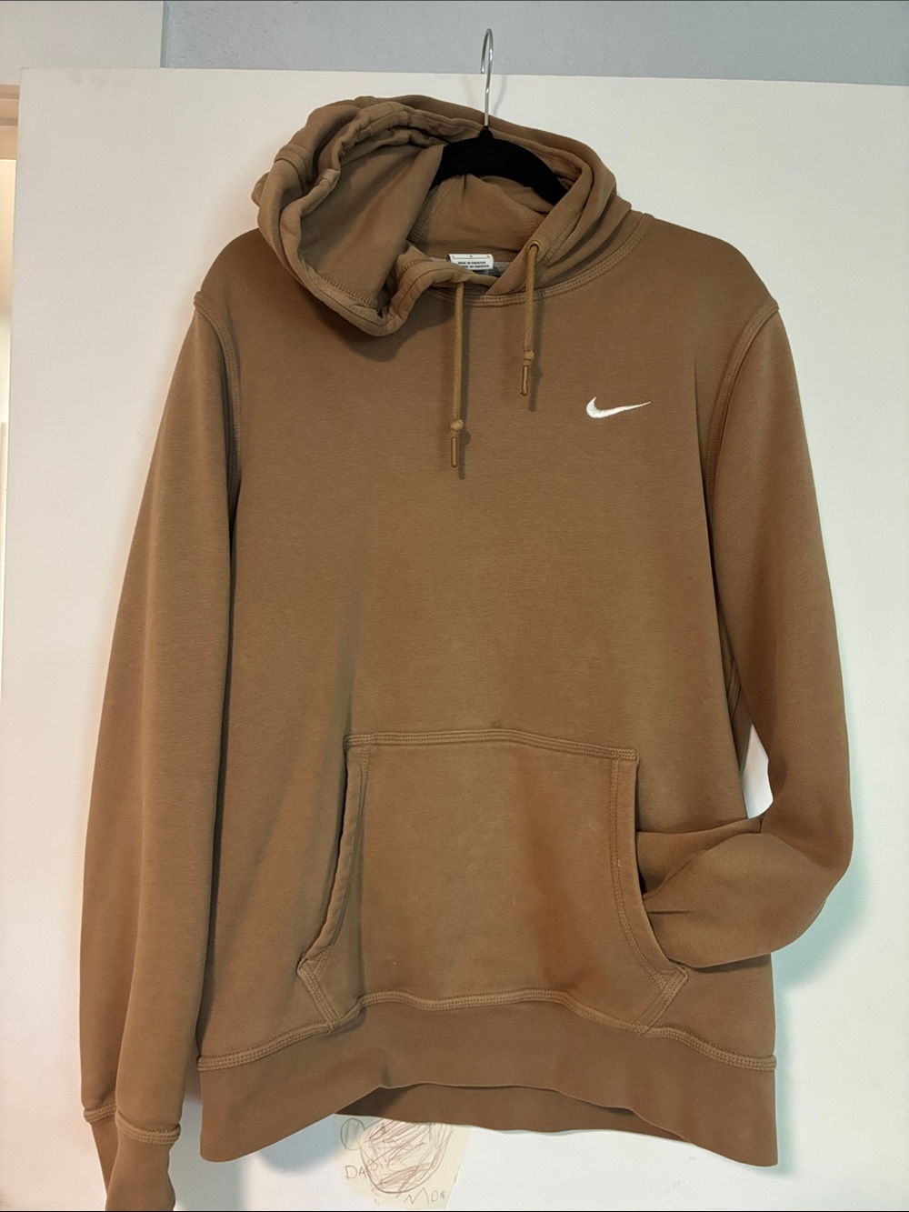 Nike Men’s Brown Pullover Hoodie with White Swoosh
